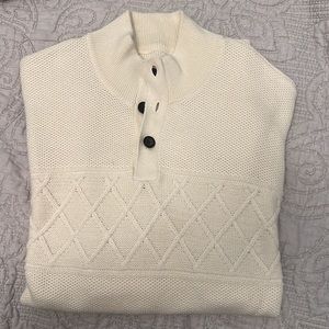 Chaps cream 3 Button Sweater XL